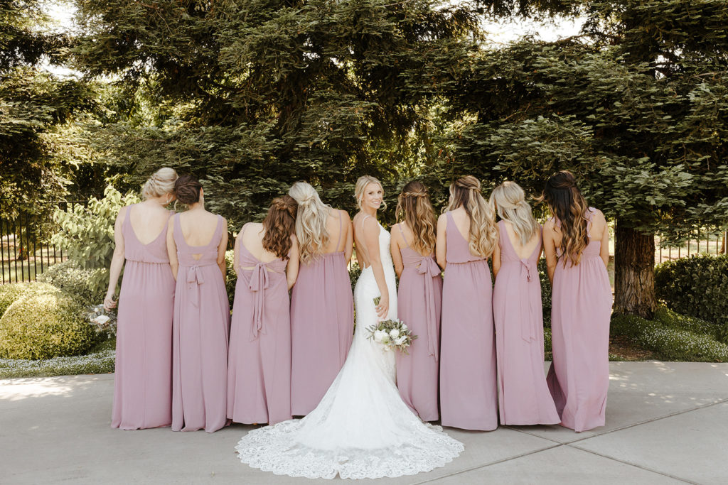 Sacramento wedding / sac wedding / California wedding / Northern California wedding / Sacramento wedding photographer / backyard wedding inspiration / orchard wedding photos / bay area wedding / bay area wedding photographer / california wedding photographer / Rachel Christopherson Photography / bridesmaid photos / mauve bridesmaid dress / purple bridesmaid dress 