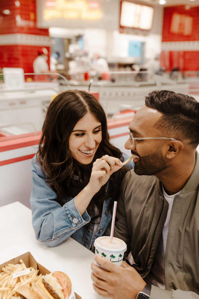 In n out engagement photos, creative engagement photos, Sacramento engagement photos, Sacramento engagement photographer, jean jacket engagement photos, unique engagement photos, Rachel Christopherson Photography