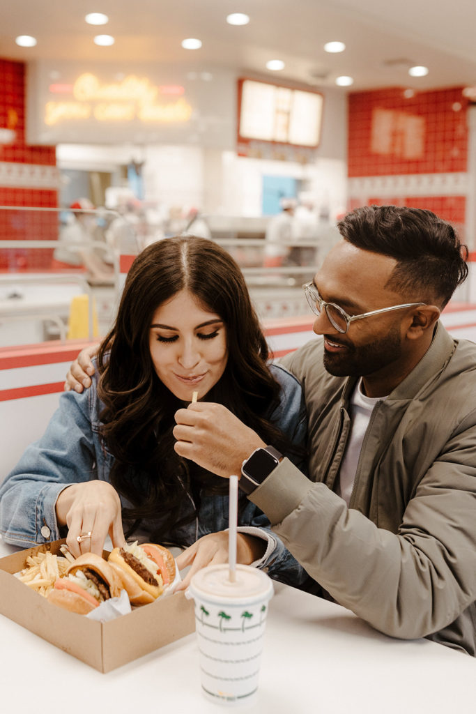 In n out engagement photos, creative engagement photos, Sacramento engagement photos, Sacramento engagement photographer, jean jacket engagement photos, unique engagement photos, Rachel Christopherson Photography
