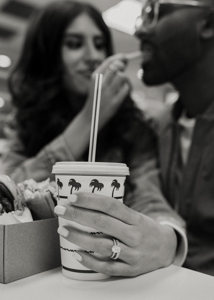 In n out engagement photos, creative engagement photos, Sacramento engagement photos, Sacramento engagement photographer, jean jacket engagement photos, unique engagement photos, Rachel Christopherson Photography