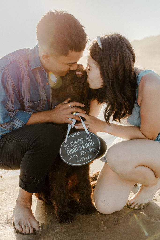 San Luis Obispo Beach Engagement, Engagement Photos, What to Wear for Engagement Photos, Engagement Photo Outfits, Beach Engagement Photos, SLO Engagement Photos, Dog Friendly Beach Engagement, Engagement Photos with Dog, Rachel Christopherson Photography