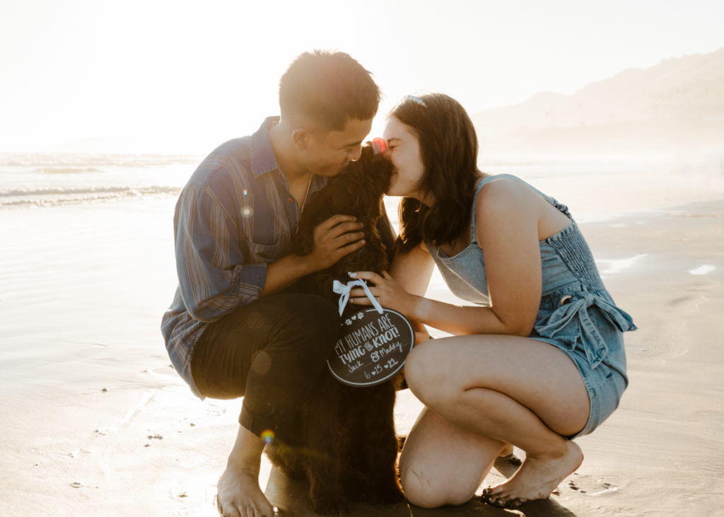 San Luis Obispo Beach Engagement, Engagement Photos, What to Wear for Engagement Photos, Engagement Photo Outfits, Beach Engagement Photos, SLO Engagement Photos, Dog Friendly Beach Engagement, Engagement Photos with Dog, Rachel Christopherson Photography