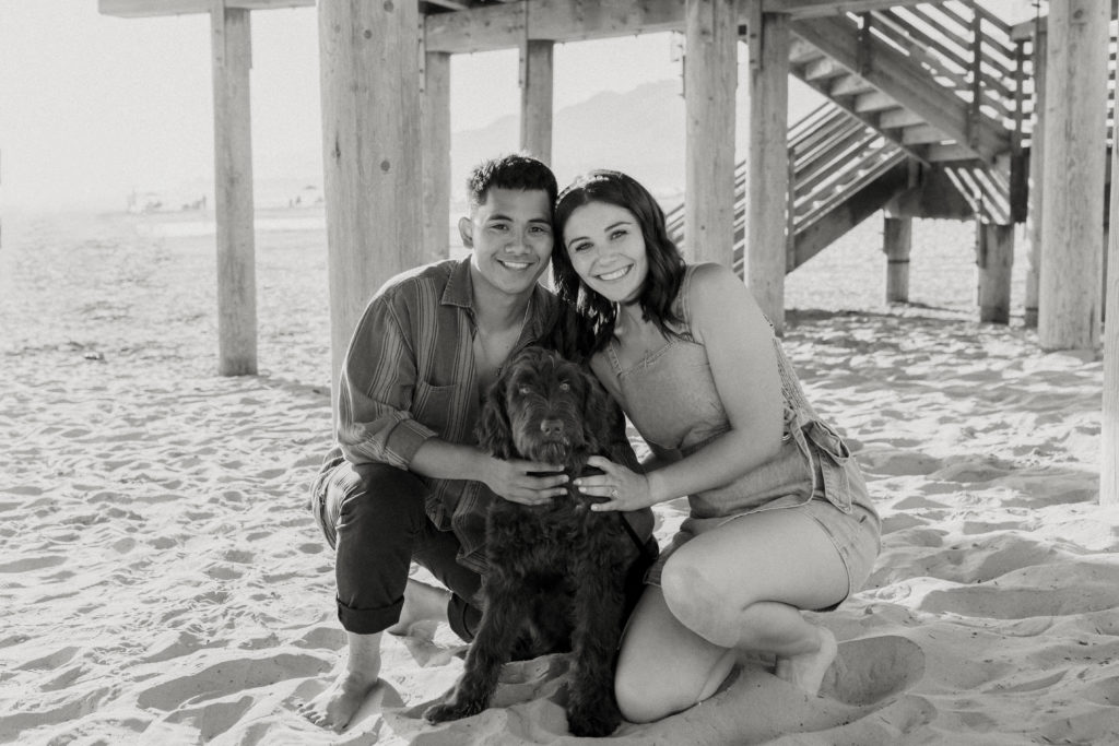 San Luis Obispo Beach Engagement, Engagement Photos, What to Wear for Engagement Photos, Engagement Photo Outfits, Beach Engagement Photos, SLO Engagement Photos, Dog Friendly Beach Engagement, Engagement Photos with Dog, Rachel Christopherson Photography