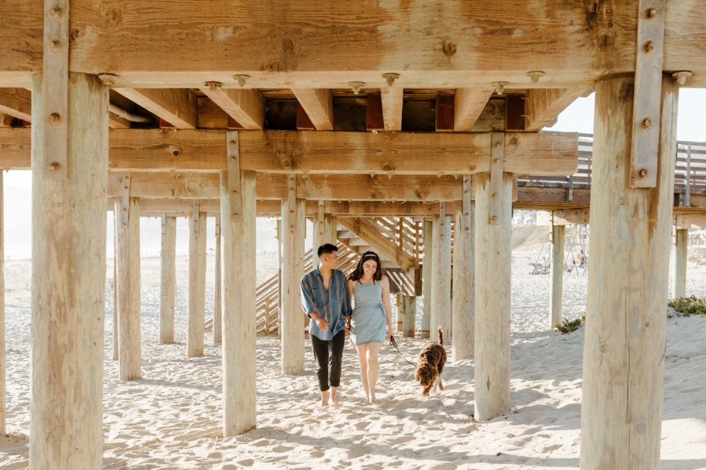 San Luis Obispo Beach Engagement, Engagement Photos, What to Wear for Engagement Photos, Engagement Photo Outfits, Beach Engagement Photos, SLO Engagement Photos, Dog Friendly Beach Engagement, Engagement Photos with Dog, Rachel Christopherson Photography