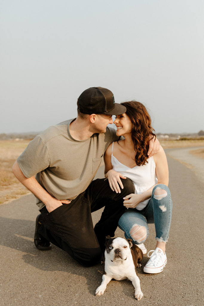 Fort Bragg-Mendocino-Northern CA-Nor Cal-engagement photos-coastal cliffs-what to wear for engagement photos-engagement photos with dog-field engagement photos