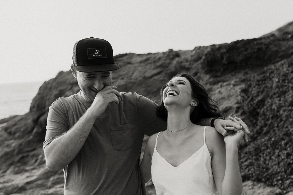 Fort Bragg-Mendocino-Northern CA-Nor Cal-engagement photos-coastal cliffs-ocean engagement photos-what to wear for engagement photos-Cliffside Engagement Photos-Black and White Engagement Photos