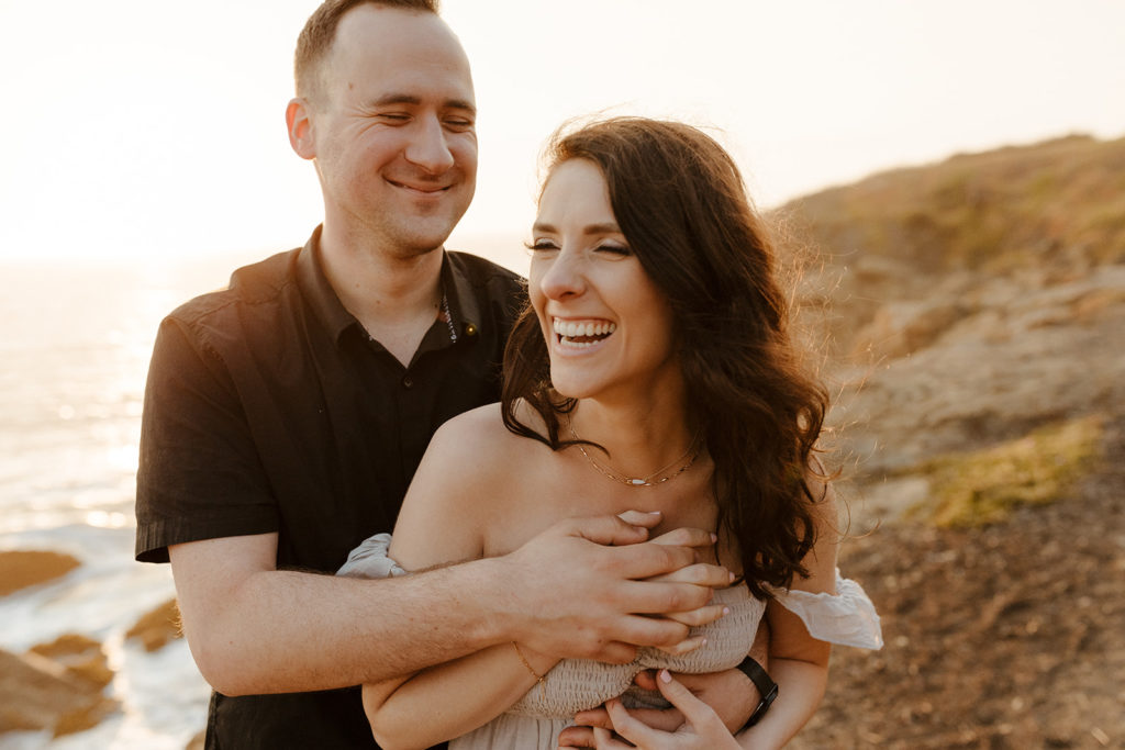 Fort Bragg-Mendocino-Northern CA-Nor Cal-engagement photos-coastal cliffs-ocean engagement photos-what to wear for engagement photos-golden hour-cliffside engagement photos