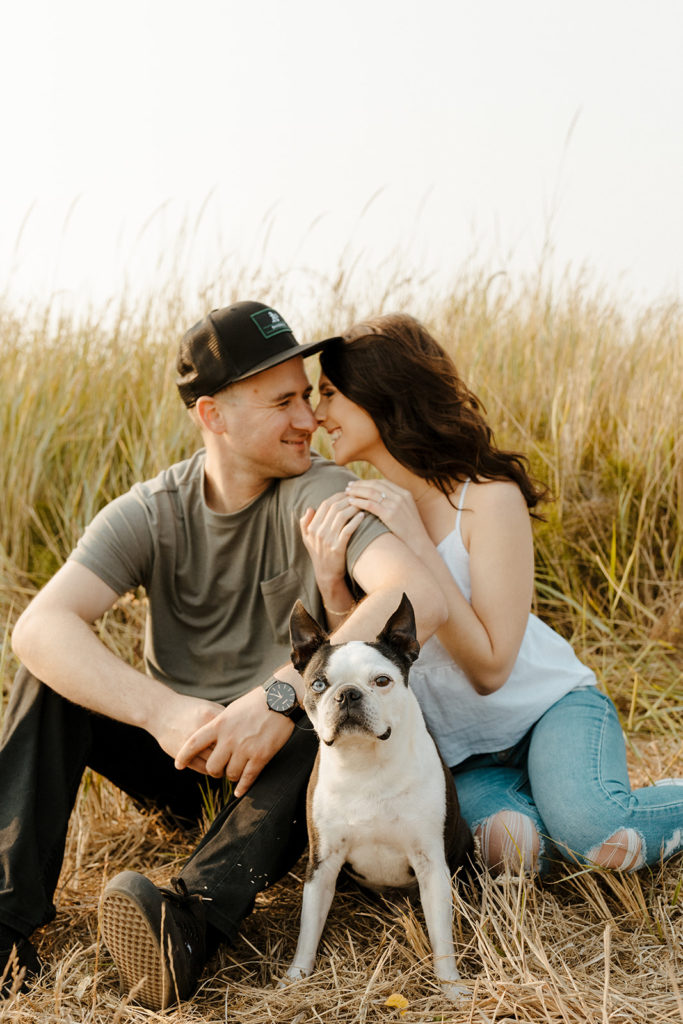 Fort Bragg-Mendocino-Northern CA-Nor Cal-engagement photos-coastal cliffs-what to wear for engagement photos-engagement photos with dog-field engagement photos