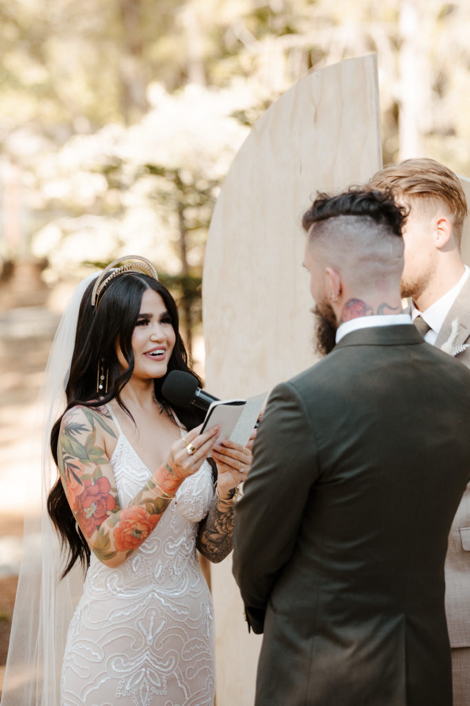 Rachel Christopherson Photography-Backyard Wedding-Unique Wedding Arch-Boho Wedding-Boho Bride-Edgy Wedding-Tattooed Bride-Tattooed Groom-Lake Tahoe Wedding-Northern California Wedding-Nor Cal Wedding-Sacramento-Lake Tahoe-Monterey-Carmel-Santa Cruz-Big Sur-Yosemite-Mendocino-Wedding and Elopement Photographer-Wedding Vows