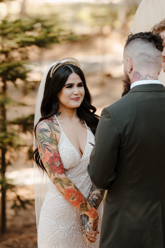 Rachel Christopherson Photography-Backyard Wedding-Unique Wedding Arch-Boho Wedding-Boho Bride-Edgy Wedding-Tattooed Bride-Tattooed Groom-Lake Tahoe Wedding-Northern California Wedding-Nor Cal Wedding-Sacramento-Lake Tahoe-Monterey-Carmel-Santa Cruz-Big Sur-Yosemite-Mendocino-Wedding and Elopement Photographer-Wedding Vows