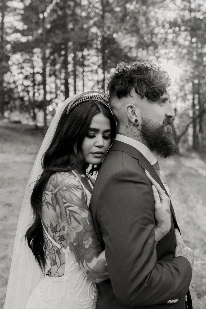 Rachel Christopherson Photography-Boho Wedding-Boho Bride-Edgy Wedding-Tattooed Bride-Tattooed Groom-Lake Tahoe Wedding-Northern California Wedding-Nor Cal Wedding-Sacramento-Lake Tahoe-Monterey-Carmel-Santa Cruz-Big Sur-Yosemite-Mendocino-Wedding and Elopement Photographer-Bride and Groom-Black and White
