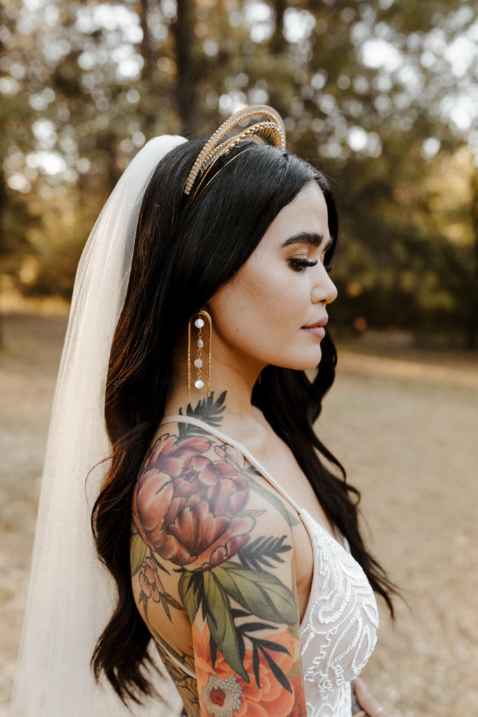 Rachel Christopherson Photography-Backyard Wedding-Unique Wedding Arch-Boho Wedding-Boho Bride-Edgy Wedding-Tattooed Bride-Tattooed Groom-Lake Tahoe Wedding-Northern California Wedding-Nor Cal Wedding-Sacramento-Lake Tahoe-Monterey-Carmel-Santa Cruz-Big Sur-Yosemite-Mendocino-Wedding and Elopement Photographer-Wedding Details-Bridal Portraits-Bridal Crown