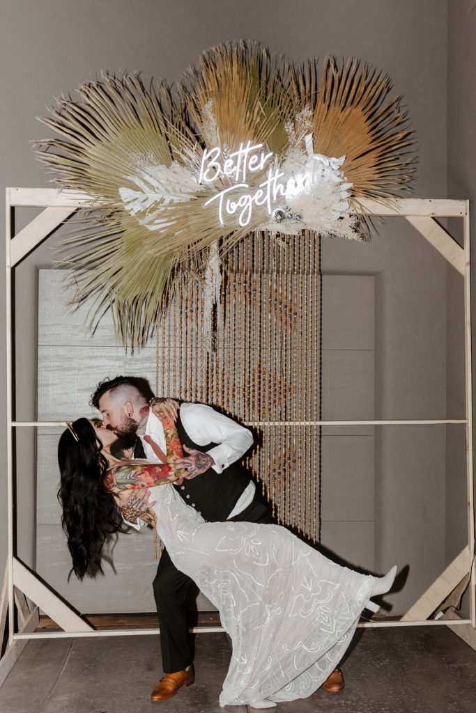 Rachel Christopherson Photography-Backyard Wedding-Unique Wedding Arch-Boho Wedding-Boho Bride-Edgy Wedding-Tattooed Bride-Tattooed Groom-Lake Tahoe Wedding-Northern California Wedding-Nor Cal Wedding-Sacramento-Lake Tahoe-Monterey-Carmel-Santa Cruz-Big Sur-Yosemite-Mendocino-Wedding and Elopement Photographer-Wedding Details-Wedding Reception-Bride and Groom-Wedding Neon Sign