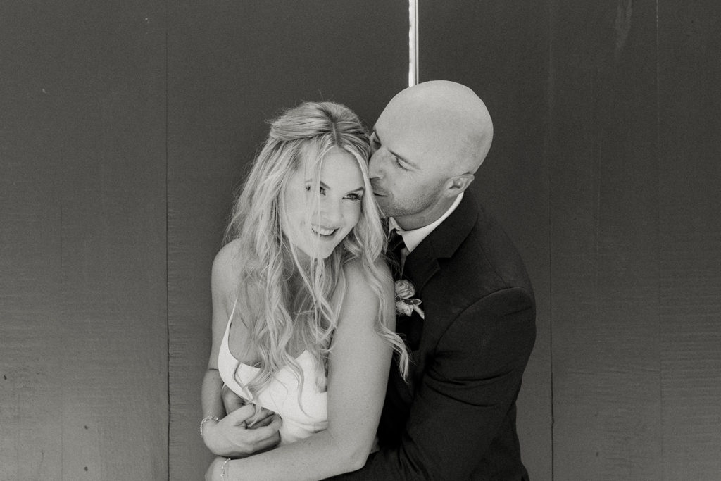 Rachel Christopherson Photography-Sacramento Garden Wedding-Rustic Wedding-Summer Wedding-Northern California-Nor Cal-Bride and Groom-Navy Suit-Black and White Wedding Photo