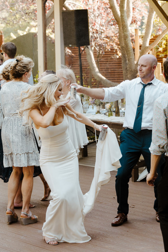 Rachel Christopherson Photography-Sacramento Garden Wedding-Rustic Wedding-Summer Wedding-Northern California-Nor Cal-Wedding Reception-Wedding-Party Table-Wedding Dance Floor-Wedding Reception Dance Floor-Bride and Groom
