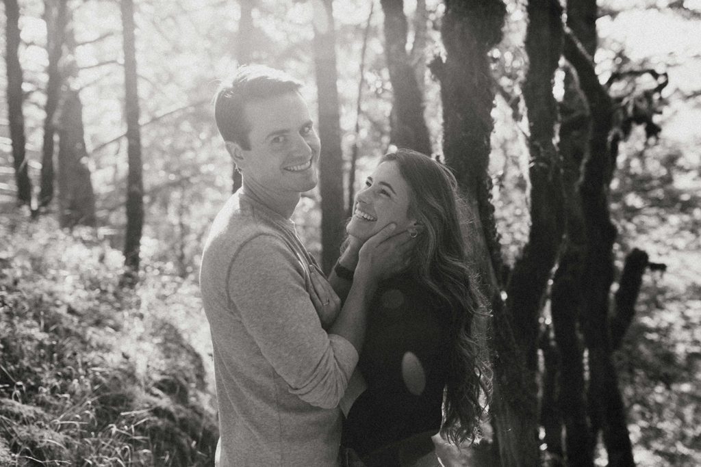 Rachel Christopherson Photography-Engagement Photographer-Mt. Tam engagement photos-muir woods engagement photos-bay area engagement photos-San francisco engagement-nor cal engagement-what to wear for engagement-Golden Hour-Sun Flares-Black and White Engagement Photos