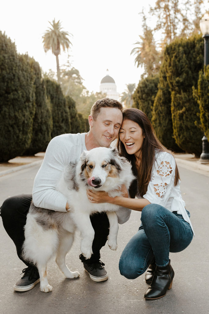rachel christopherson photos - what to where to engagement photos - engagement photo outfits - dog in engagement photos - engagement photos with dog - sacramento capitol park engagement photos - sacramento engagement photos - city engagement photos - park engagement photos - sacramento engagement photographer
