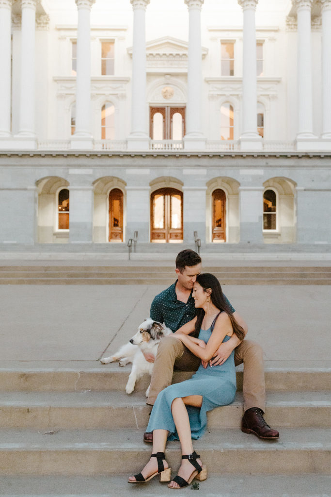 rachel christopherson photos - what to where to engagement photos - engagement photo outfits - dog in engagement photos - engagement photos with dog - sacramento capitol park engagement photos - sacramento engagement photos - city engagement photos - park engagement photos - sacramento engagement photographer