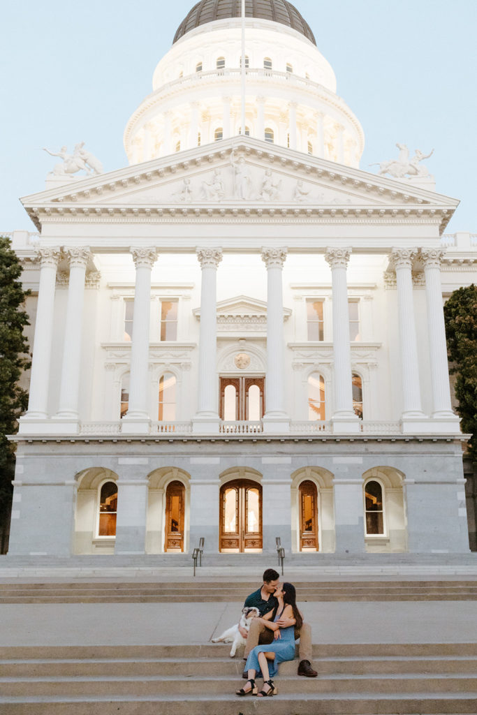 rachel christopherson photos - what to where to engagement photos - engagement photo outfits - dog in engagement photos - engagement photos with dog - sacramento capitol park engagement photos - sacramento engagement photos - city engagement photos - park engagement photos - sacramento engagement photographer