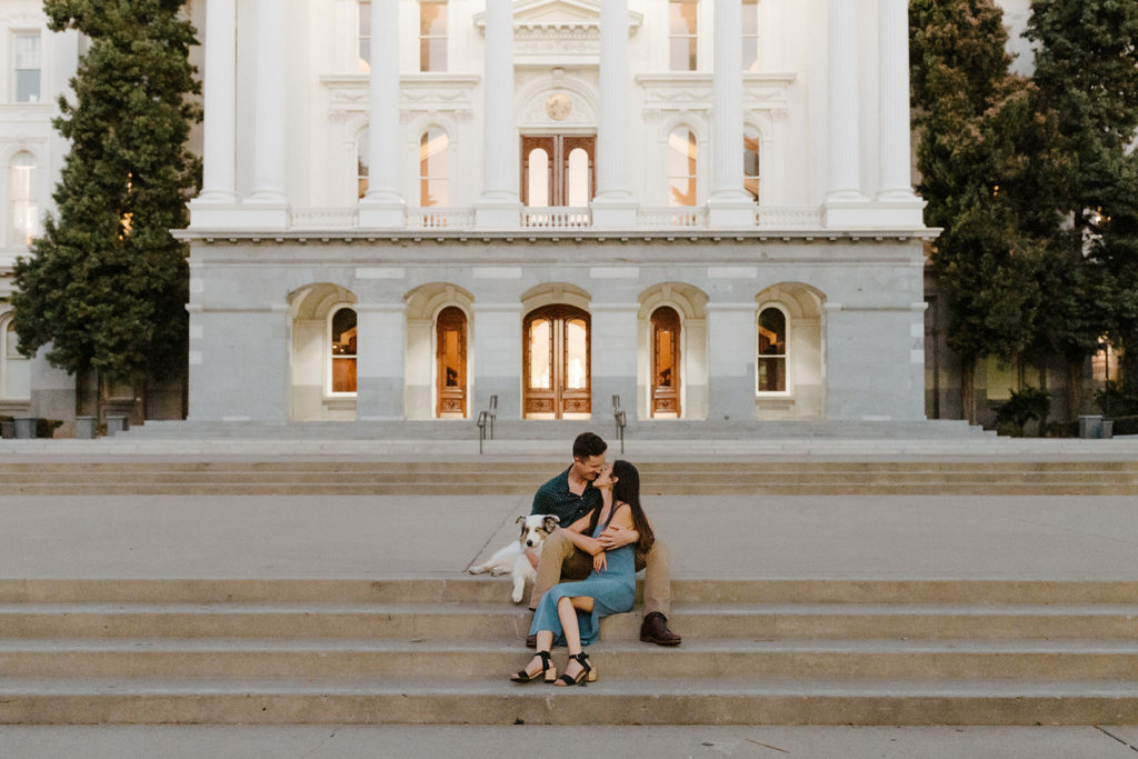 rachel christopherson photos - what to where to engagement photos - engagement photo outfits - dog in engagement photos - engagement photos with dog - sacramento capitol park engagement photos - sacramento engagement photos - city engagement photos - park engagement photos - sacramento engagement photographer