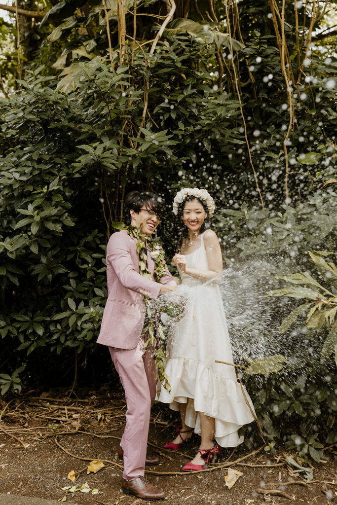 Rachel Christopherson Photography - Oahu elopement, oahu wedding, hawaii elopement, hawaii wedding, waikiki elopement, moana falls elopement, oahu forest elopement, Waimanalo beach wedding, Waimanalo elopement, what to wear for beach elopement, beach wedding, beach elopement, oahu wedding photographer, oahu wedding photography, hawaii wedding photographer, hawaii wedding photography, hawaii elopement photographer, oahu elopement photographer, champagne pop, champagne pop photos