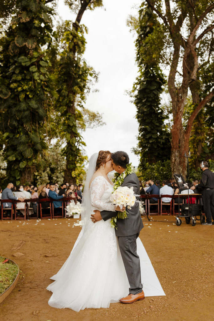 Rachel Christopherson Photography - North Shore Oahu wedding at Sunset Ranch, wedding ceremony photos, bride and groom ceremony exit