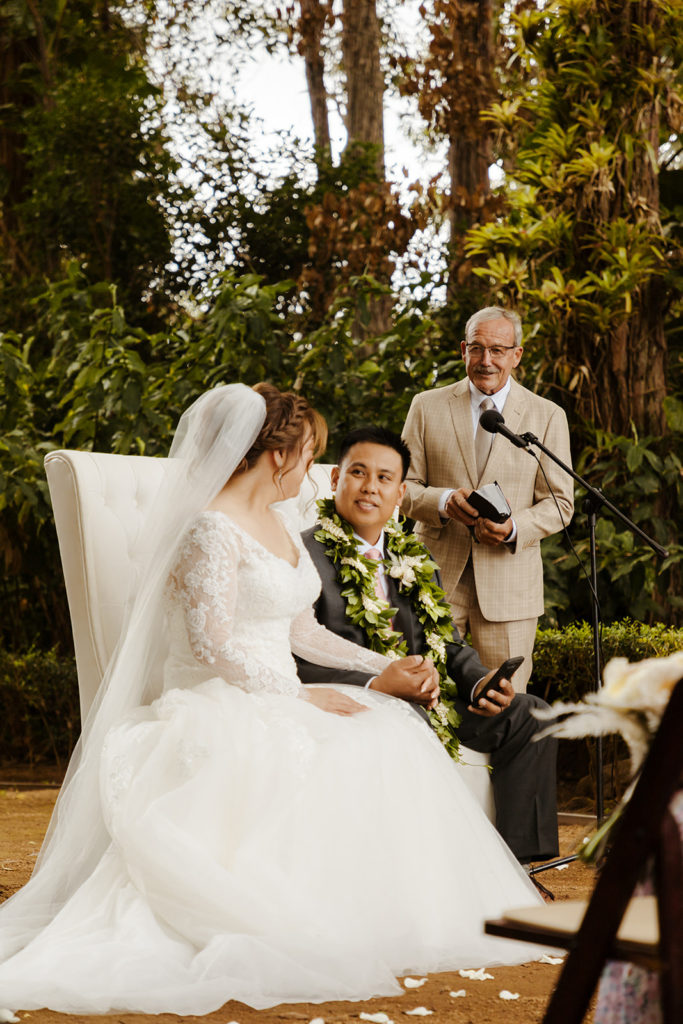 Rachel Christopherson Photography - North Shore Oahu wedding at Sunset Ranch, wedding ceremony photos, bride and groom