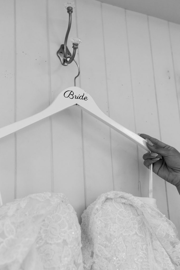 Rachel Christopherson Photography - North Shore Oahu wedding at Sunset Ranch, wedding dress photo, bride getting ready photos, black and white wedding photos