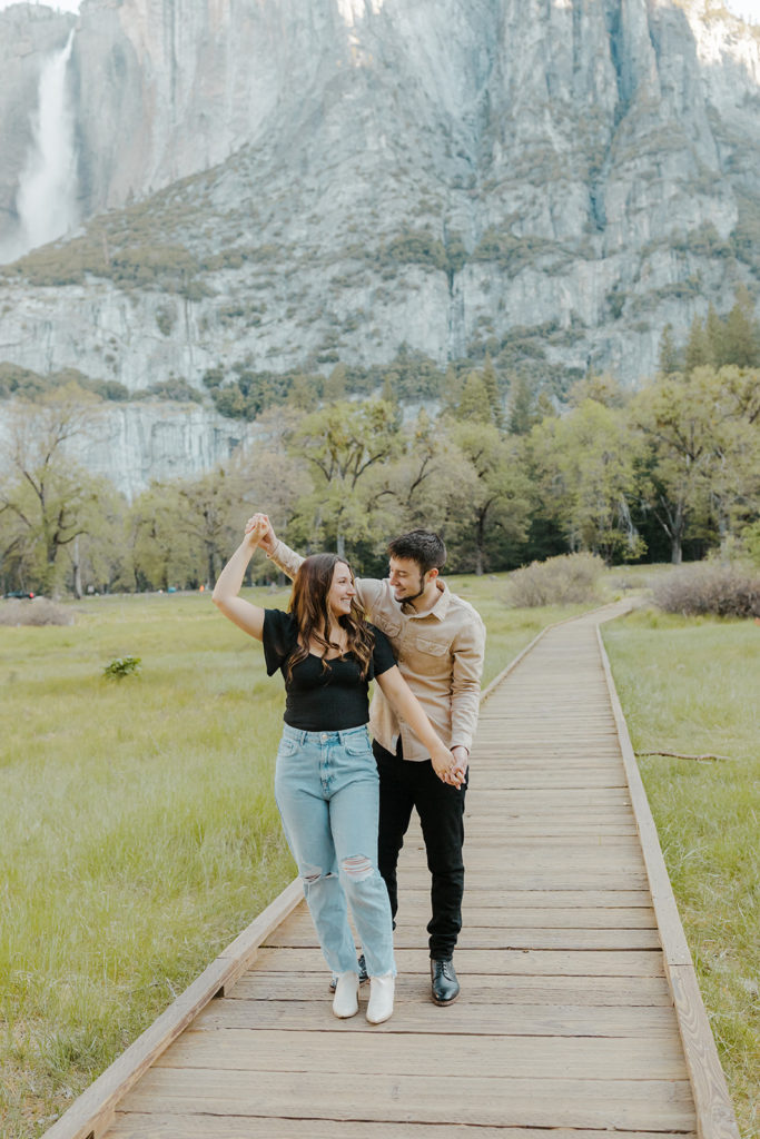 Rachel Christopherson Yosemite Engagement Photographer - Yosemite Valley engagement photos, surprise proposal photos, engaged couple