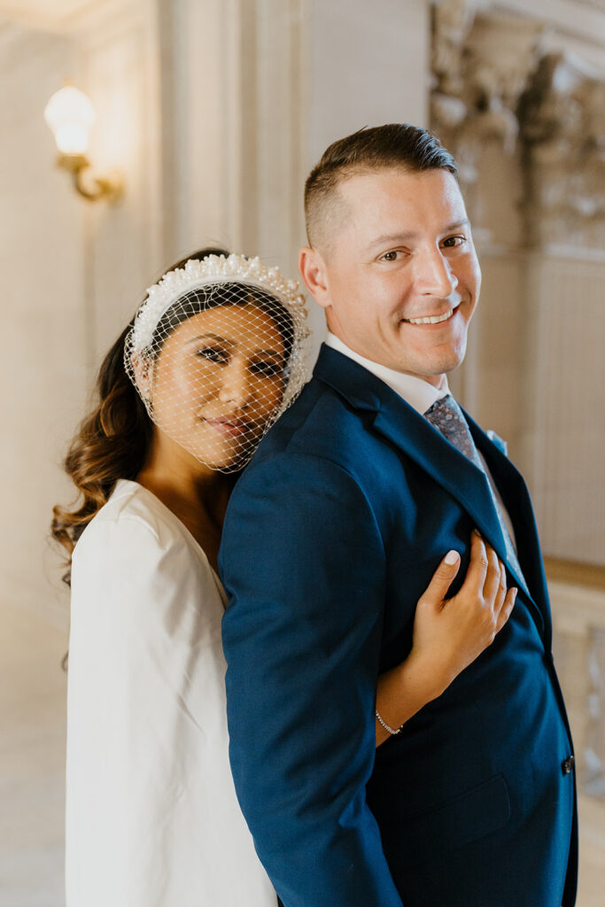 Rachel C Photography - Bride and groom posing, intimate san francisco elopement