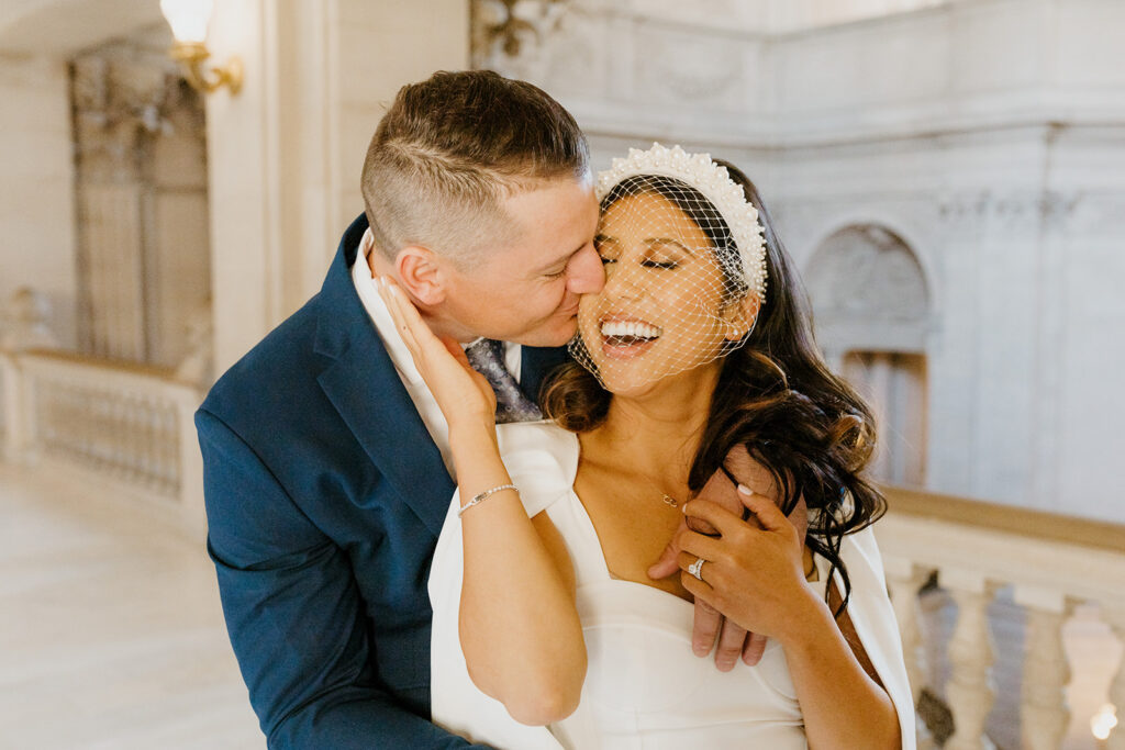 Rachel C Photography - bride and groom laughing, san francisco elopement