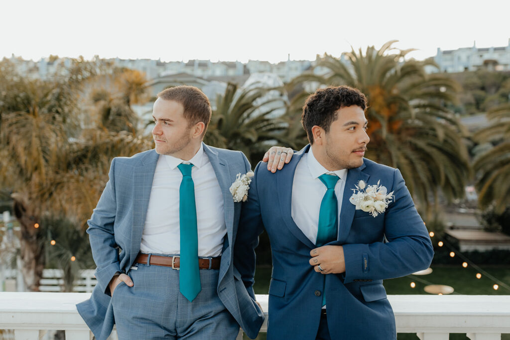 Rachel C Photography - Grooms posing for bay area wedding photographer