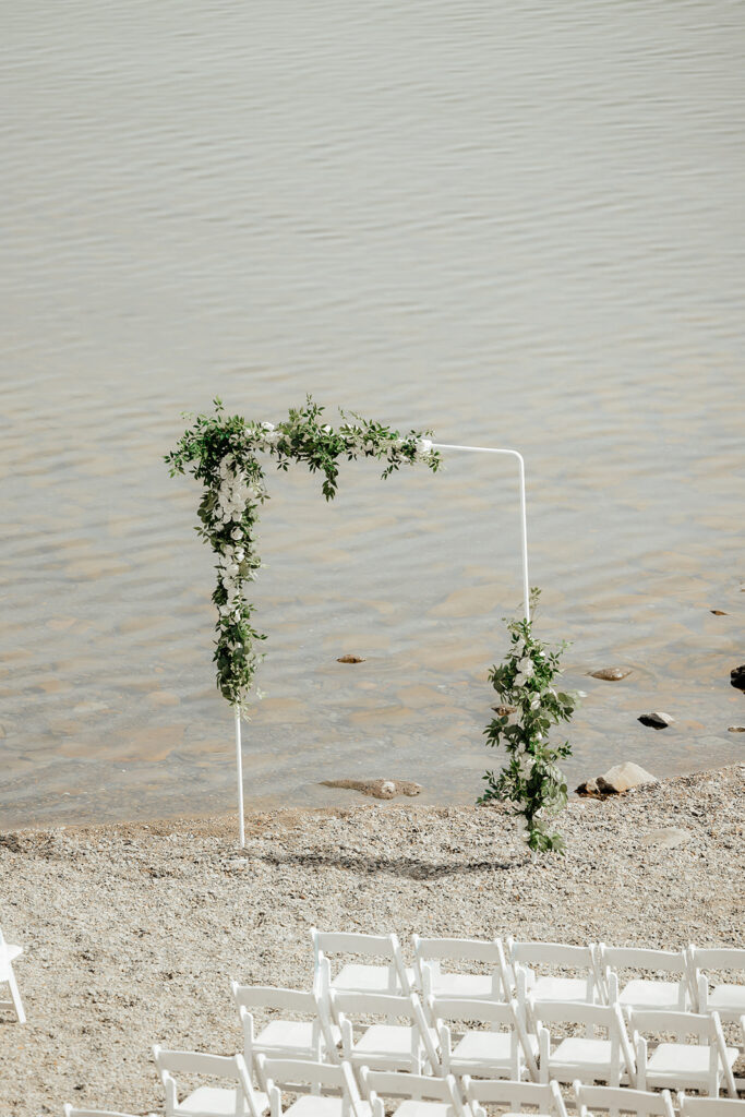 Outdoor Lake Tahoe wedding ceremony. Captured by Lake Tahoe wedding photographer - Rachel C. Photography