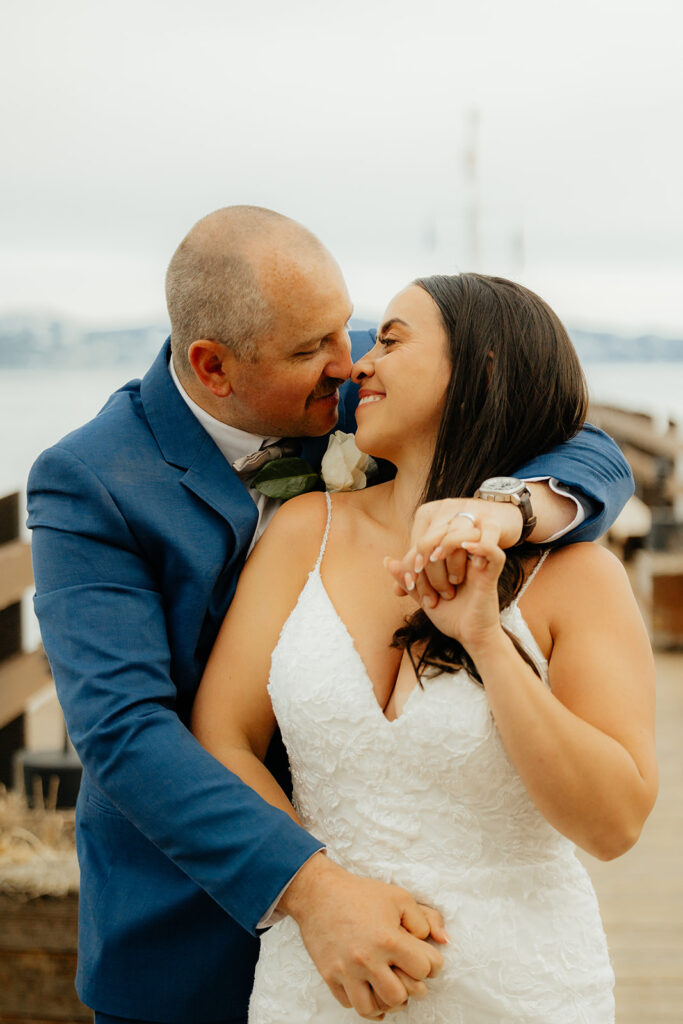 Bride and groom portraits from classic Lake Tahoe wedding captured by Lake Tahoe wedding photographer - Rachel C. Photography