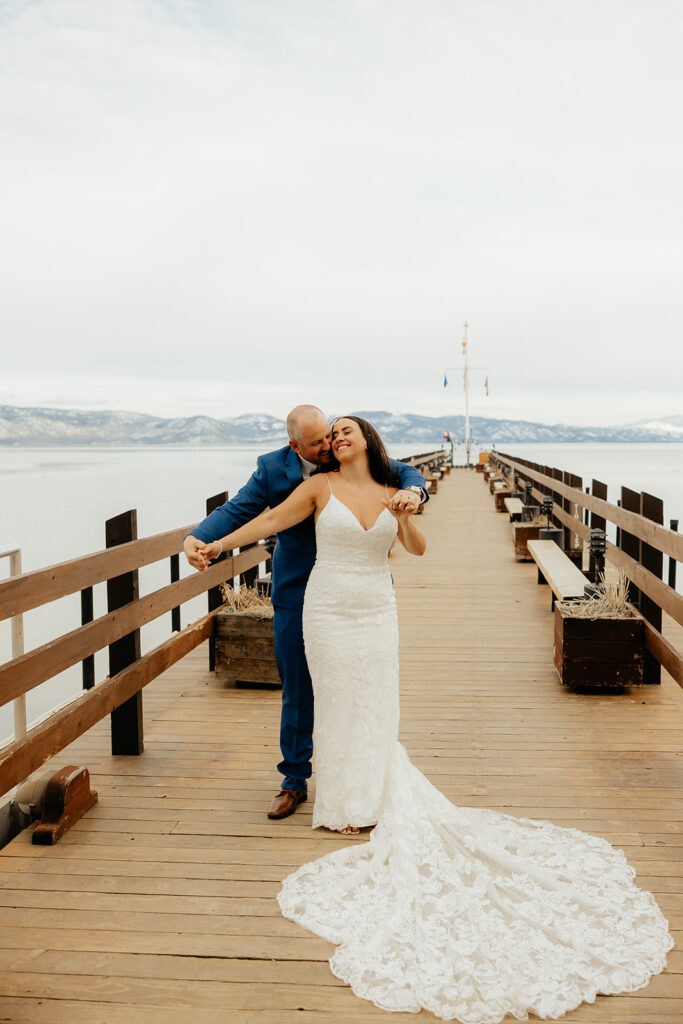 Bride and groom portraits from classic Lake Tahoe wedding captured by Lake Tahoe wedding photographer - Rachel C. Photography