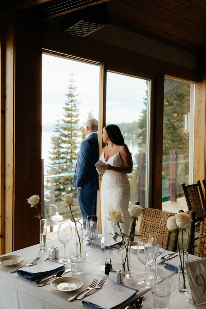 Bride and grooms first touch