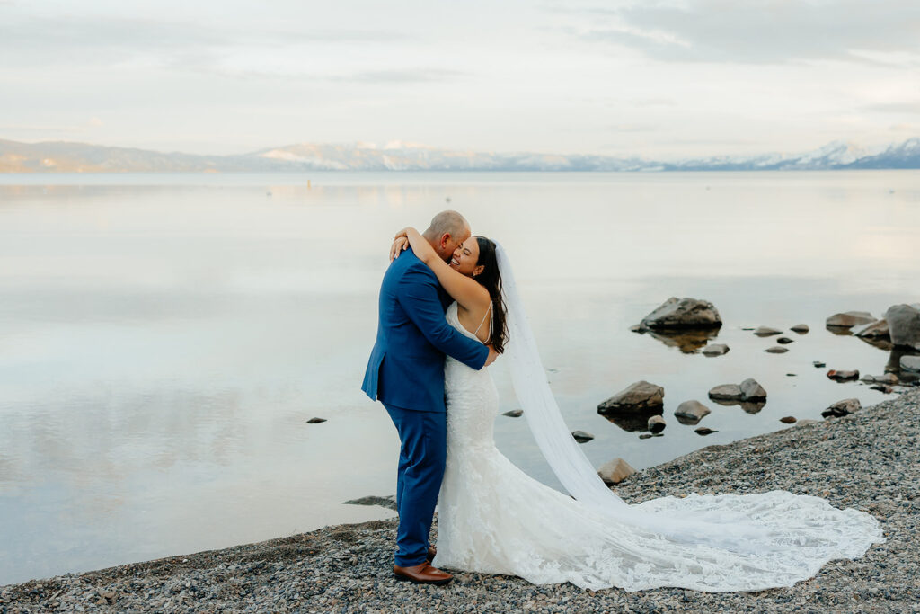 Bride and groom portraits from classic Lake Tahoe wedding captured by Lake Tahoe wedding photographer - Rachel C. Photography