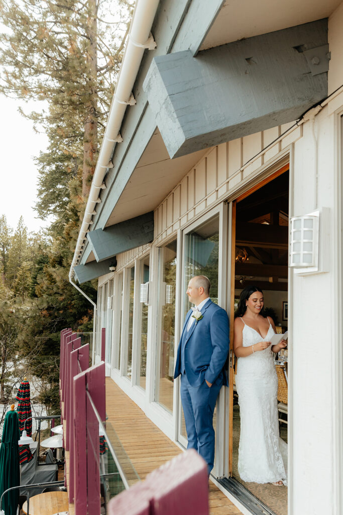 Bride and grooms first touches and vows
