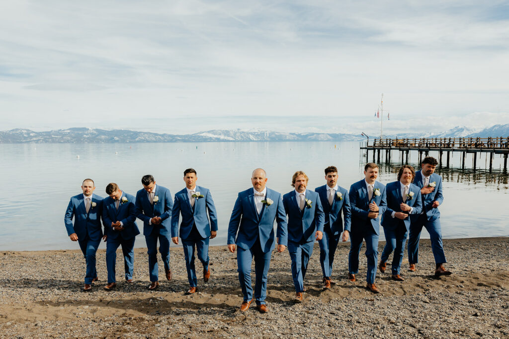 Groom and groomsmen photo from Lake Tahoe wedding captured by Lake Tahoe wedding photographer - Rachel C. Photography