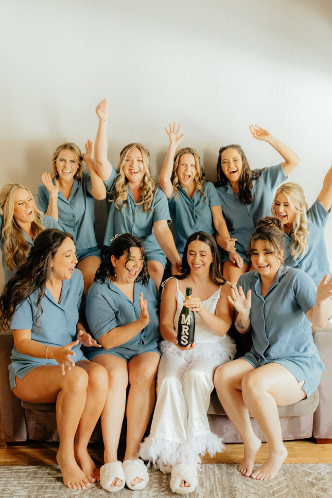 Bride and bridesmaids before the ceremony