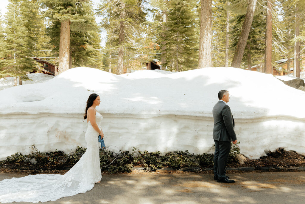 Bride and fathers first looks