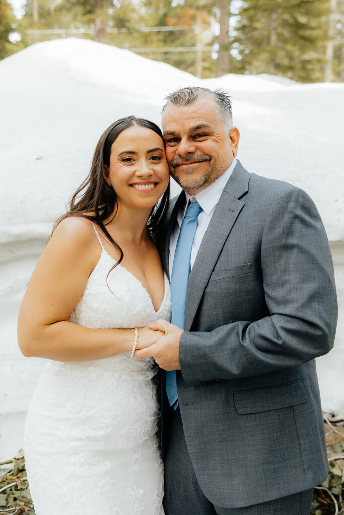 Bride and fathers first looks