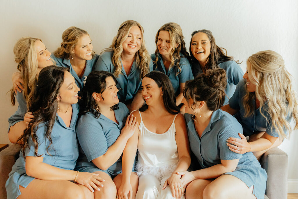 Bride and bridesmaids before the ceremony