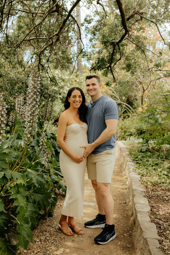 Maternity photos at Land Park Rock Garden captured by Sacramento Photographer - Rachel C. Photography