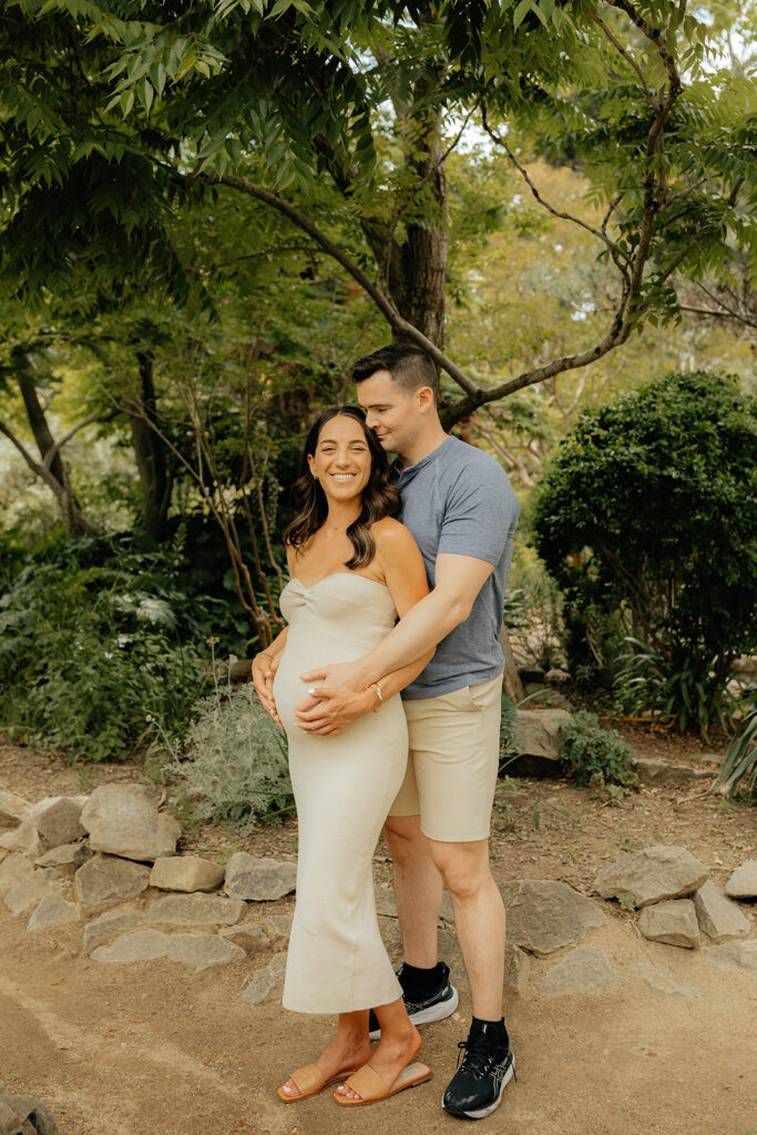 Maternity photos at Land Park Rock Garden captured by Sacramento Photographer - Rachel C. Photography