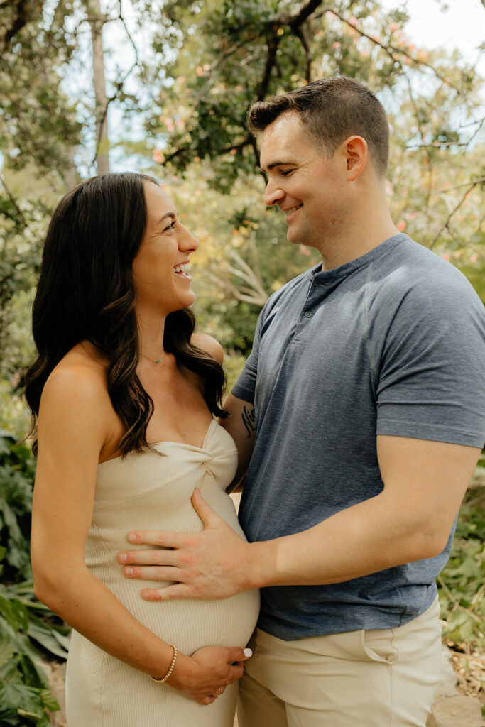 Maternity photos at Land Park Rock Garden captured by Sacramento Photographer - Rachel C. Photography