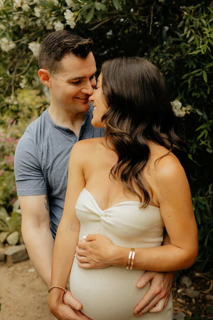 Maternity photos at Land Park Rock Garden captured by Sacramento Photographer - Rachel C. Photography