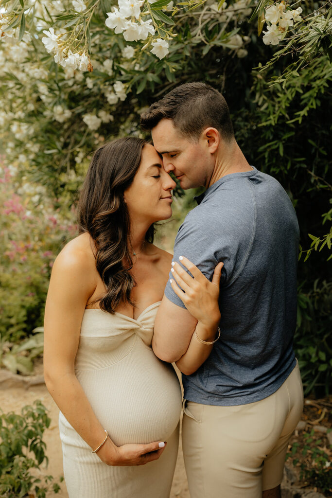 Maternity photos at Land Park Rock Garden captured by Sacramento Photographer - Rachel C. Photography