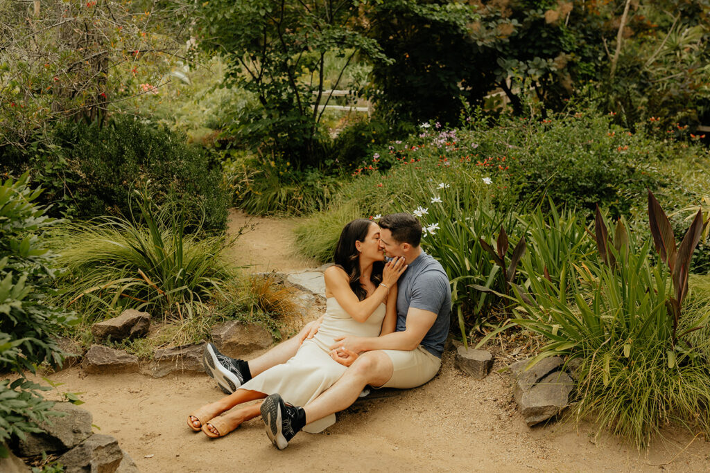 Maternity photos at Land Park Rock Garden captured by Sacramento Photographer - Rachel C. Photography
