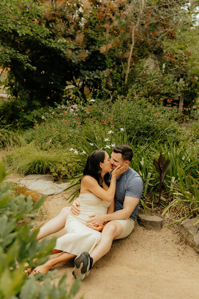 Maternity photos at Land Park Rock Garden captured by Sacramento Photographer - Rachel C. Photography